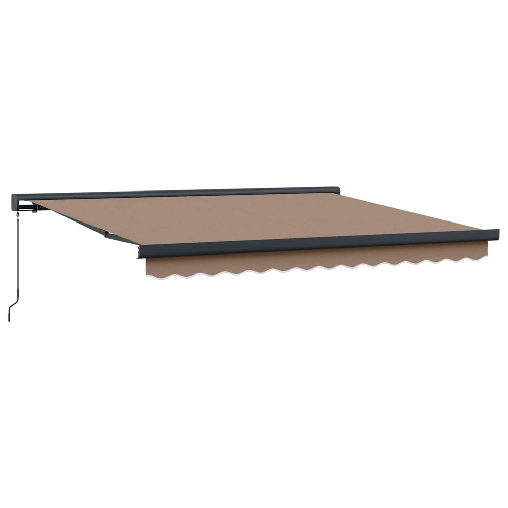 Auvent rétractable taupe 350 x 250 cm toile et aluminium