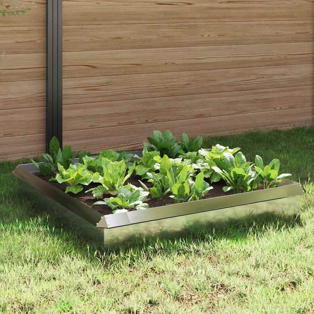 Lot 8 clôtures anti-limaces acier inox protection potager 100x25cm argent