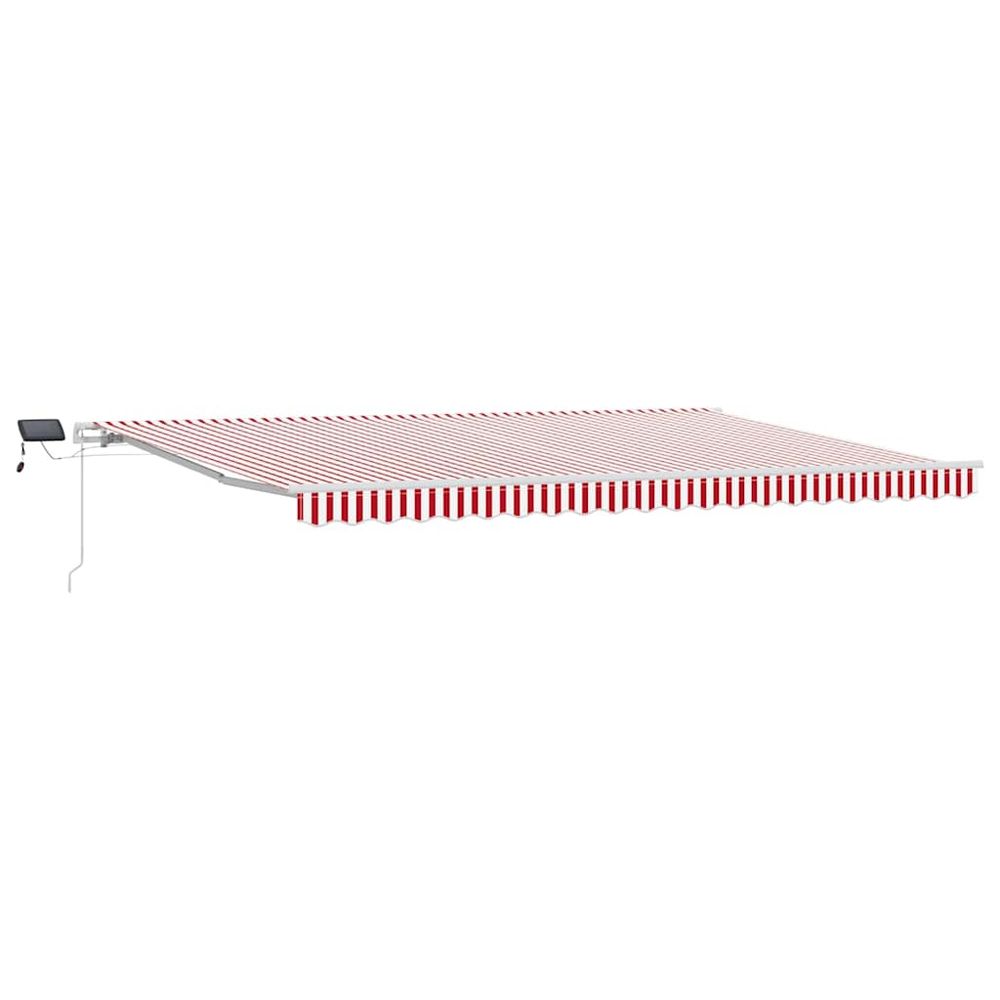 Auvent rétractable rouge et blanc 500 × 300 cm