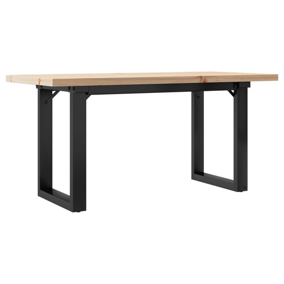Table basse cadre en o 100x50x45,5 cm bois de pin massif acier