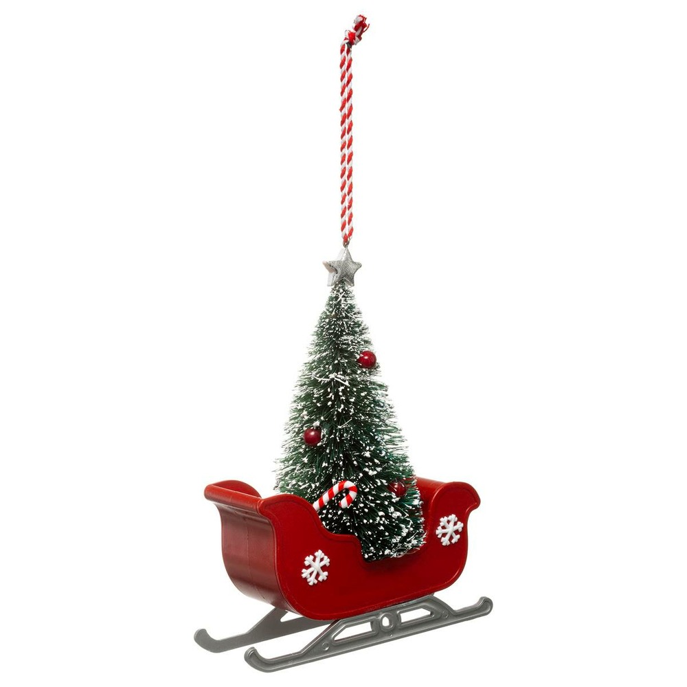 Sujet de noël traîneau sapin 15 cm