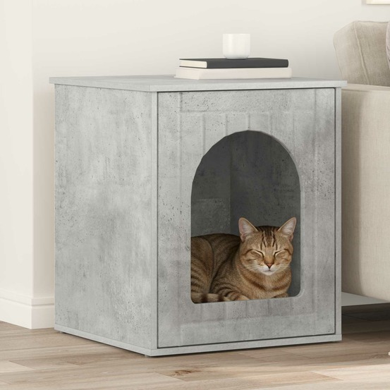 Maison pour chat béton 53 x 52 x 62 cm bois d'ingénierie