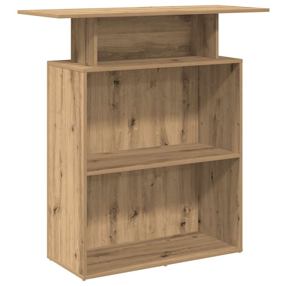 Bureau réception chêne artisanal 100x40x104 cm bois ingénierie