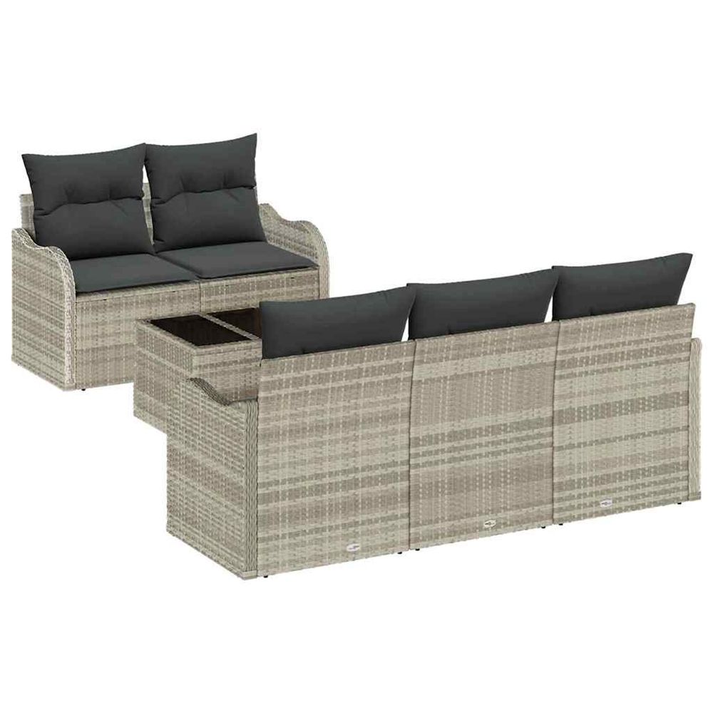 Ensemble de canapé de jardin gris clair polyrotin