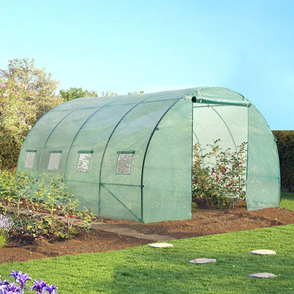 Serre tunnel de jardin 12m² verte gamme maraîchère zebra 4x3m