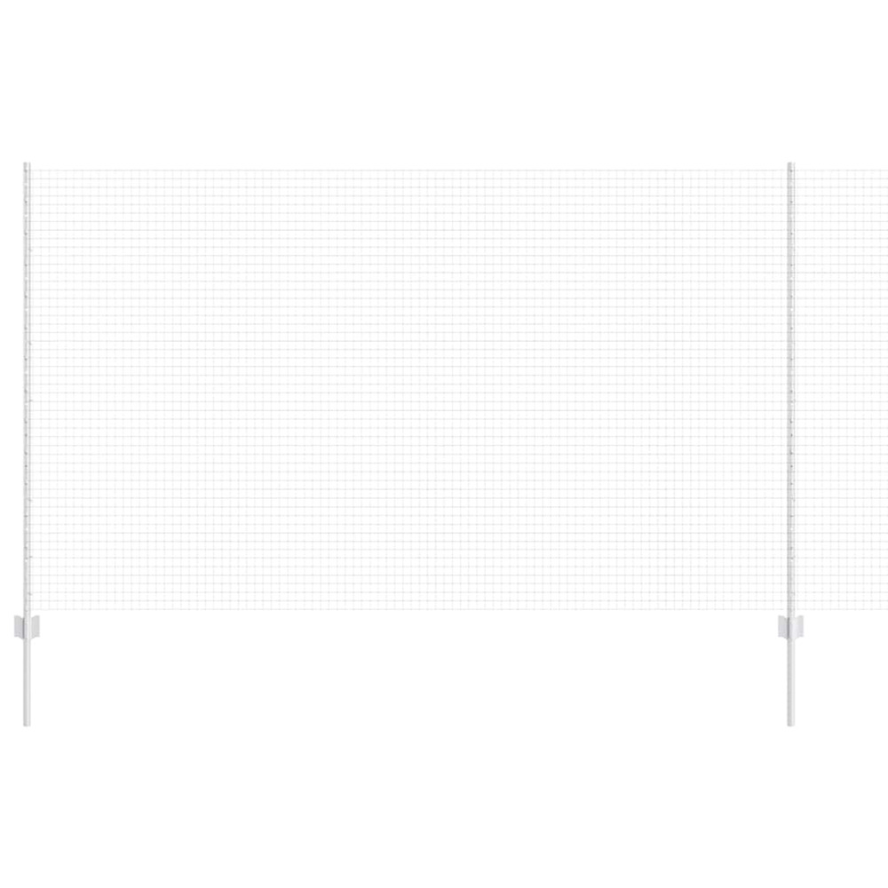 Clôture avec poteau argenté 1,4 x 50 m acier