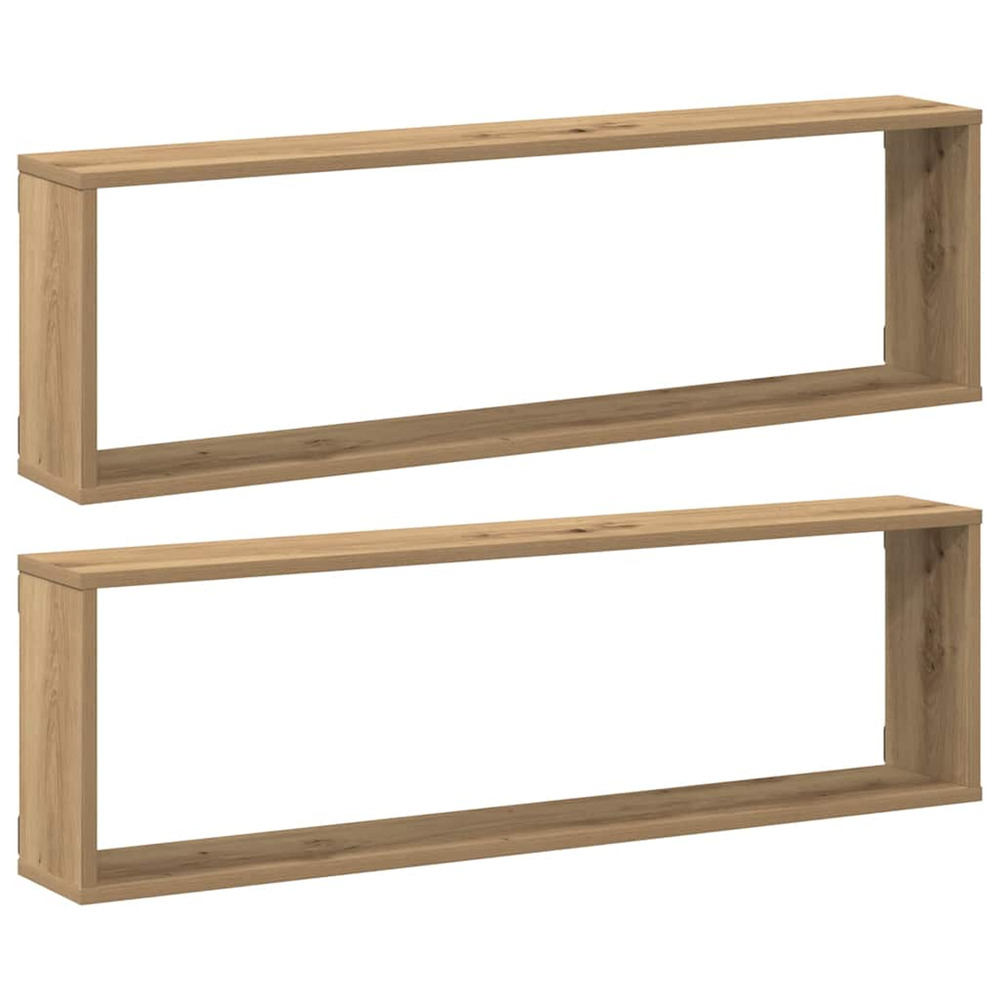 Étagères cube murales 2 pcs chêne artisanal bois ingénierie
