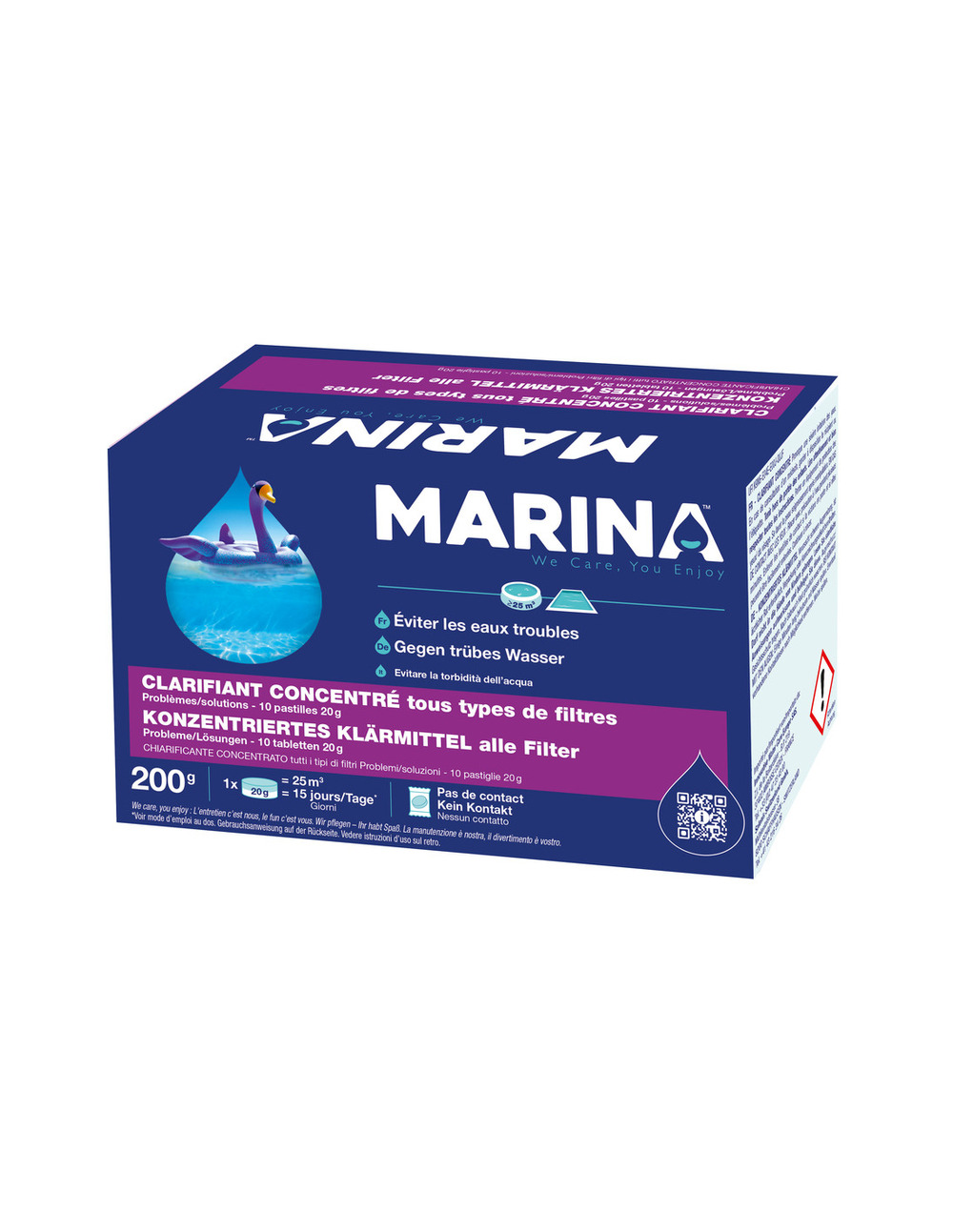 Clarifiant concentré eau trouble 10 pastilles 20g tp2 - marina