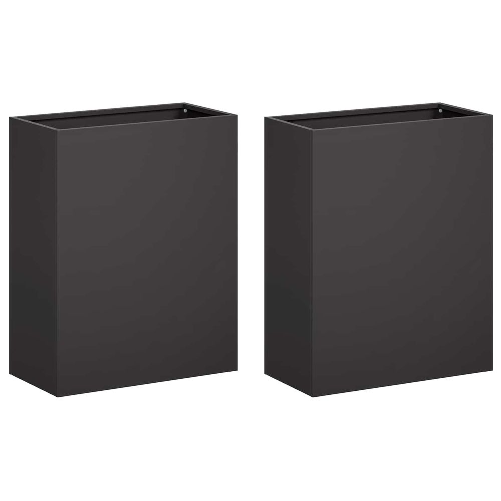 Cache-pot de jardin 2 pc noir 40 x 20 x 50 cm