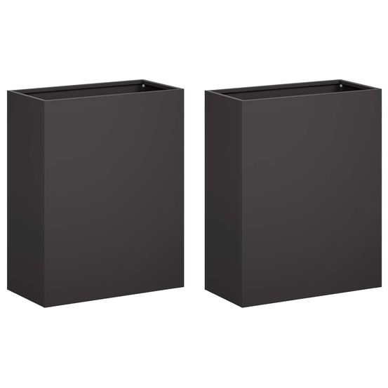 Cache-pot de jardin 2 pc noir 40 x 20 x 50 cm