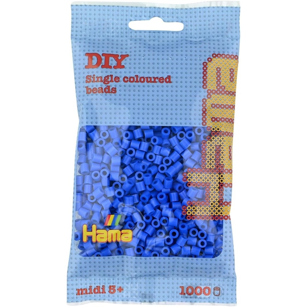 Sachet 1000 perles plastique midi bleu