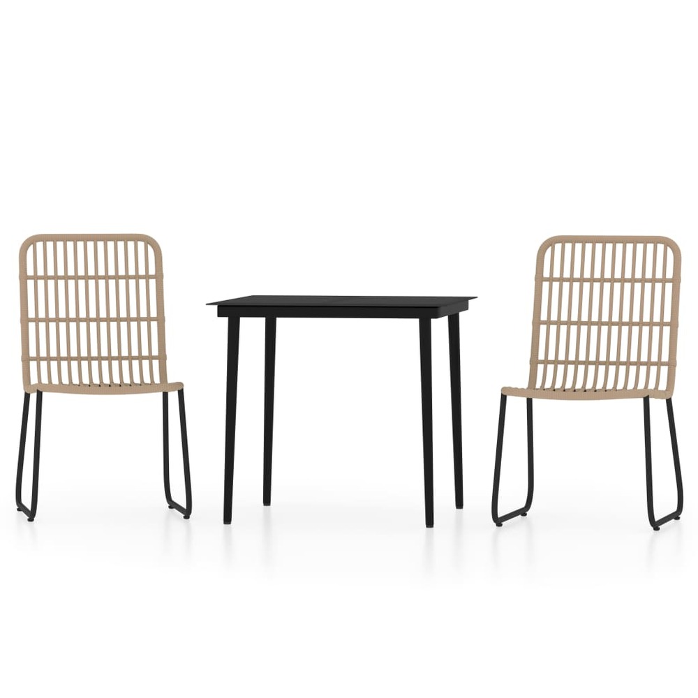 Ensemble à manger de jardin 3 pcs chêne