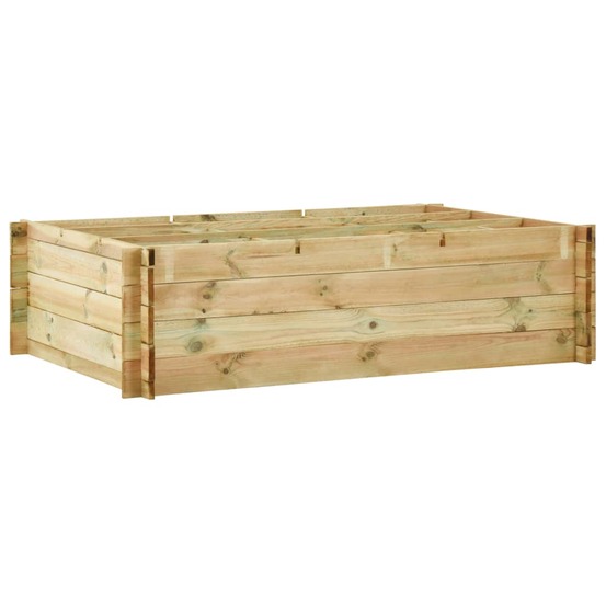 Jardinière lit surélevé plantes fleurs jardin 150 x 100 x 40 cm bois imprégné