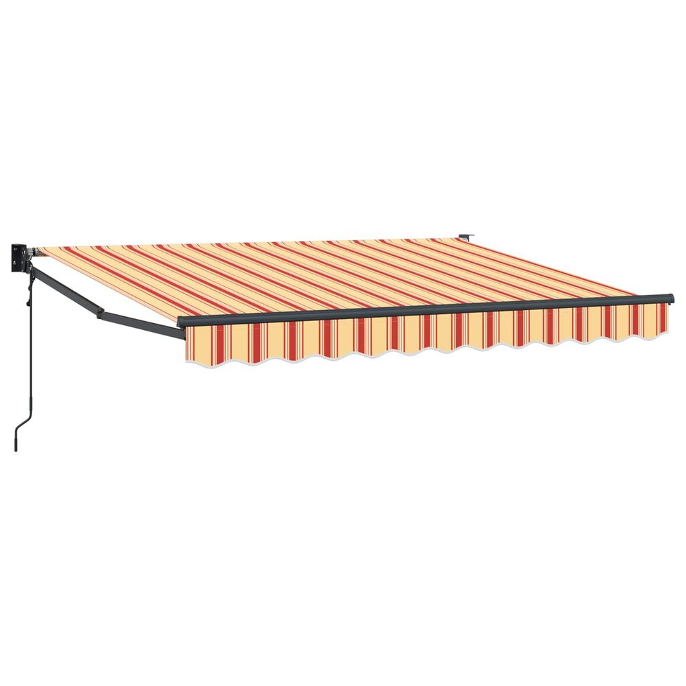 Auvent rétractable jaune, orange et blanc 3,5 x 2 m