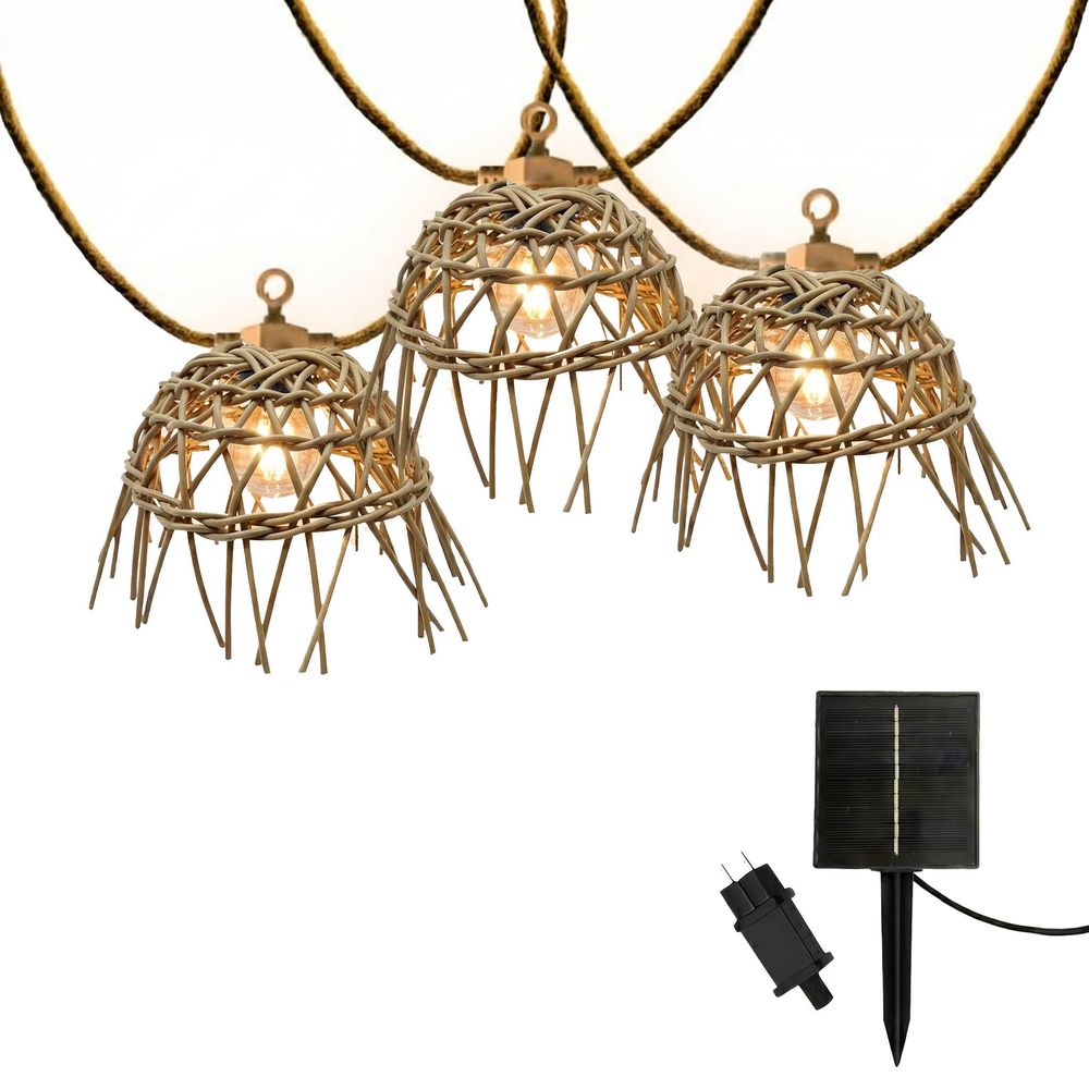 Guirlande solaire mini hawai hybrid 10 ampoules 8m