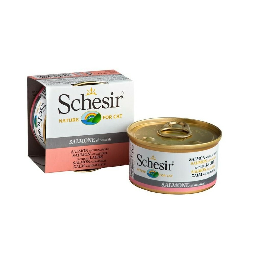 Pâtée, naturel filet de saumon chat (boite 85g) - schesir 85 g