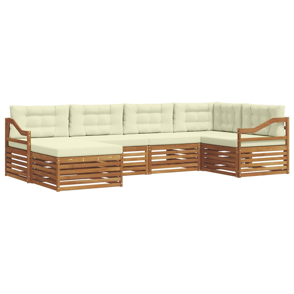 Ensemble de canapés d'extérieur 6 pcs naturel et crème