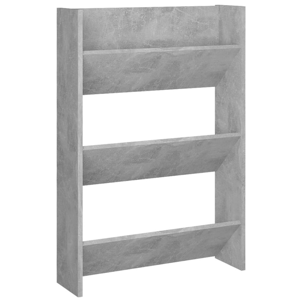 Armoire à chaussures murale gris béton 60x18x90 cm aggloméré