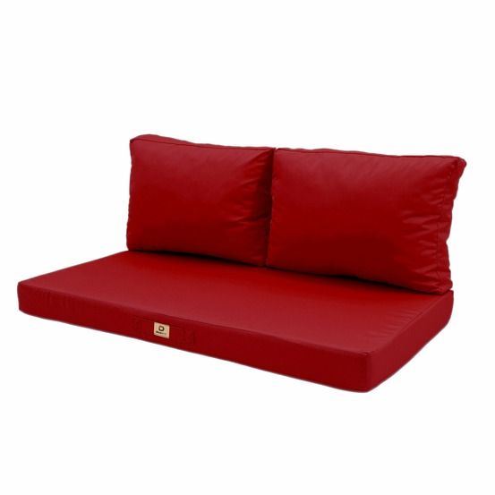 Coussins pour salon de jardin déhoussable 100x50cm rouge