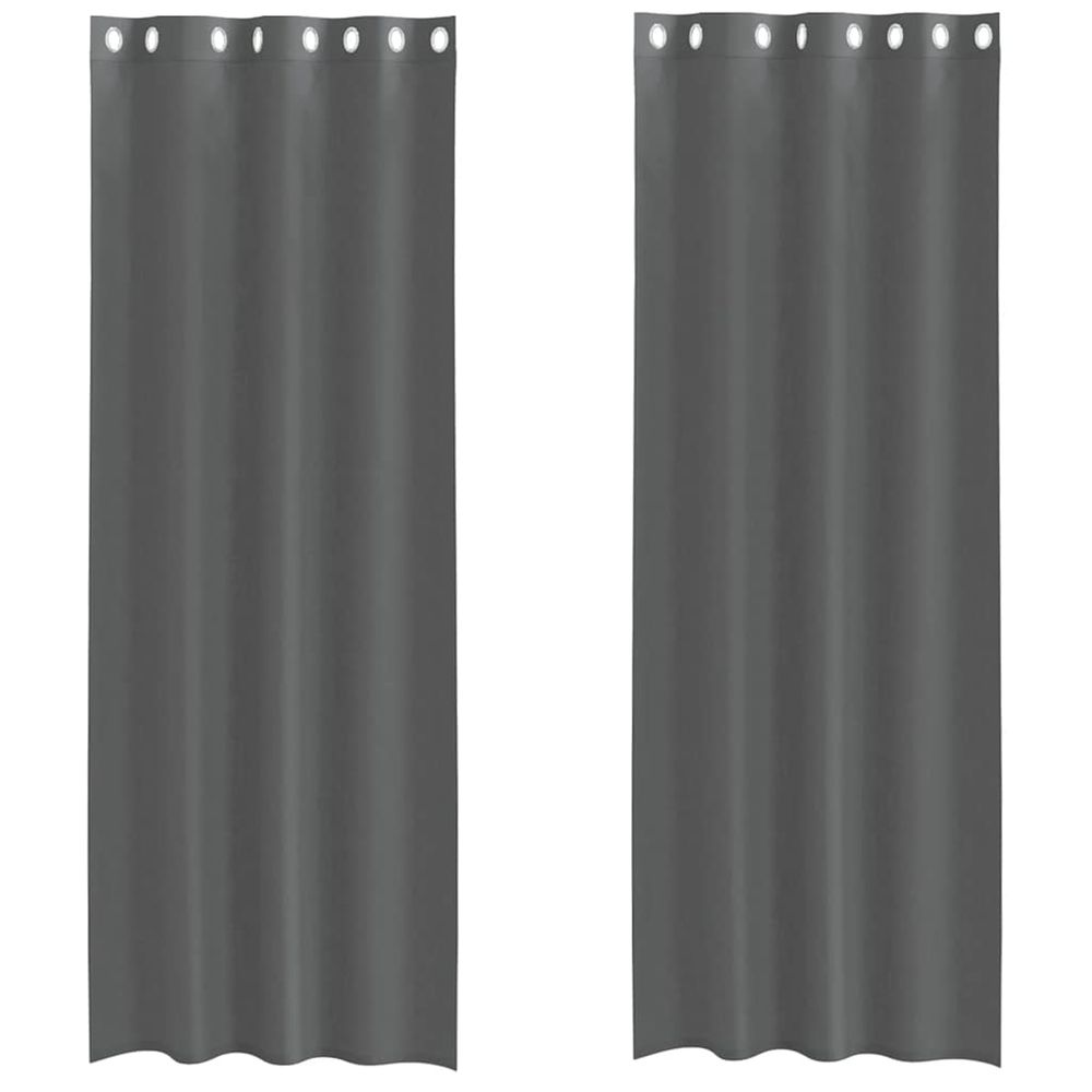 Rideaux en voile avec œillets 2 pcs gris foncé 140x300 cm