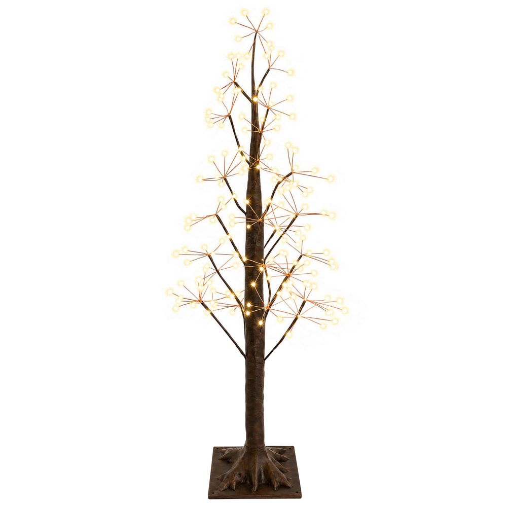 Sapin de noël lumineux marron 17 x 17 x 120 cm plastique