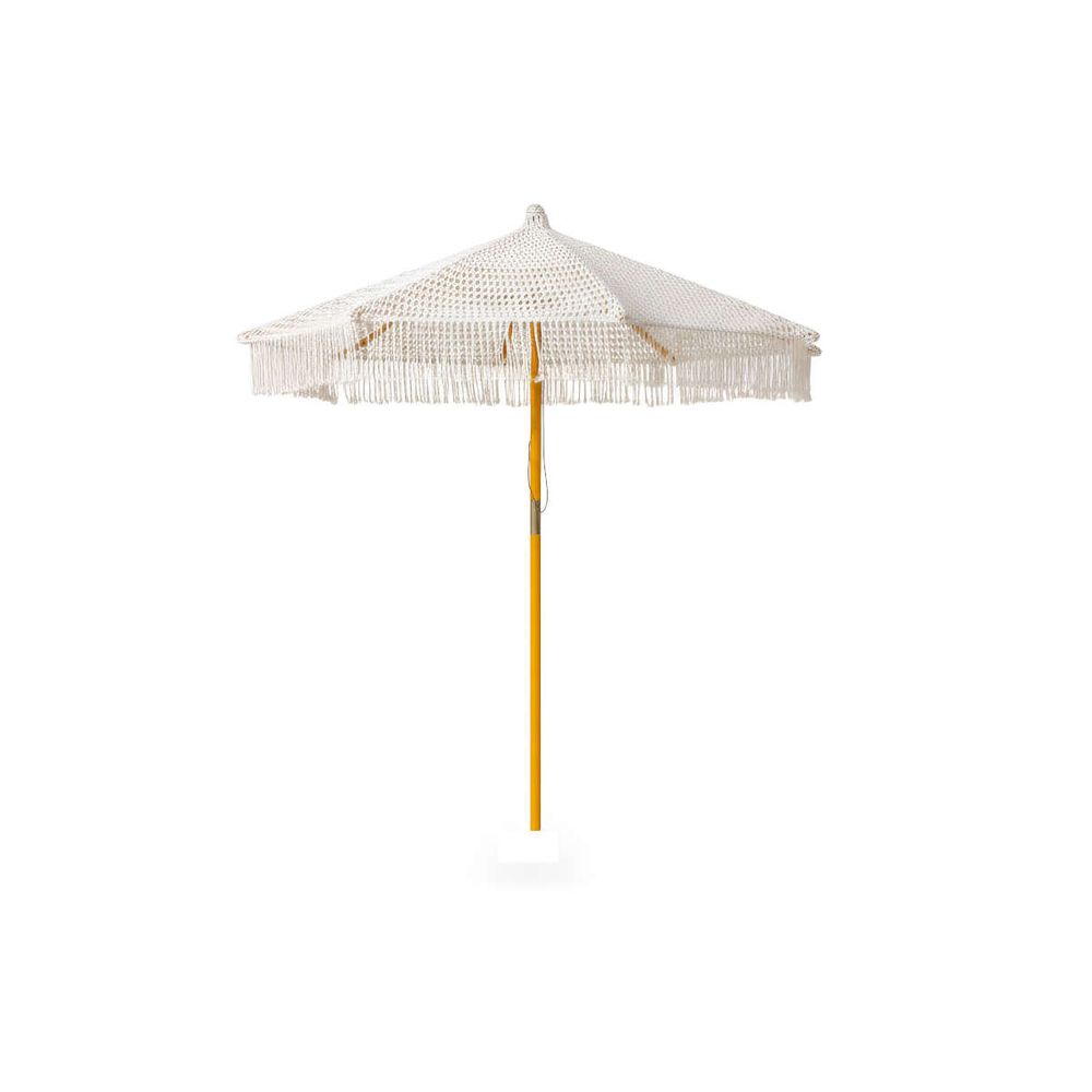 Parasol macramé en polycoton avec toile occultant amovible ø250 cm
