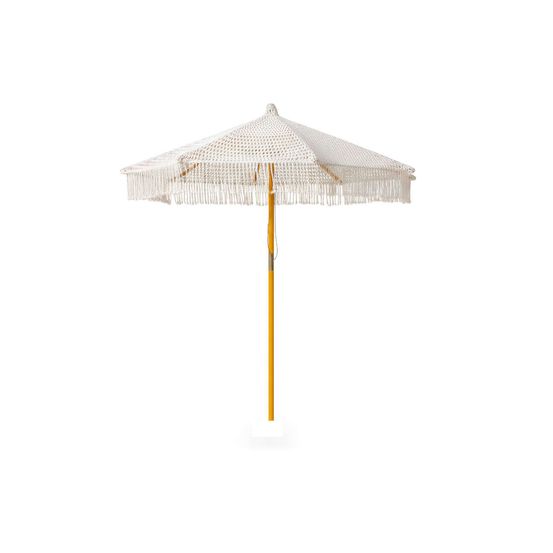 Parasol macramé en polycoton avec toile occultant amovible ø250 cm