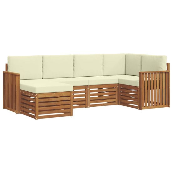 Ensemble de canapés d'extérieur 6 pc naturel et crème polyester