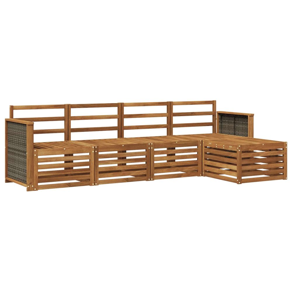 Ensemble de canapés d'extérieur 5 pc naturel