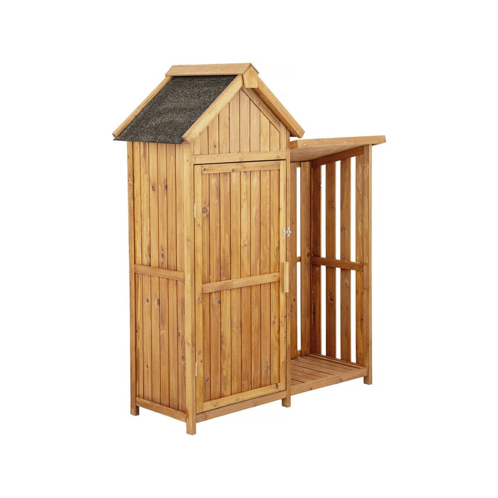 Armoire de jardin en bois avec range-bûches 