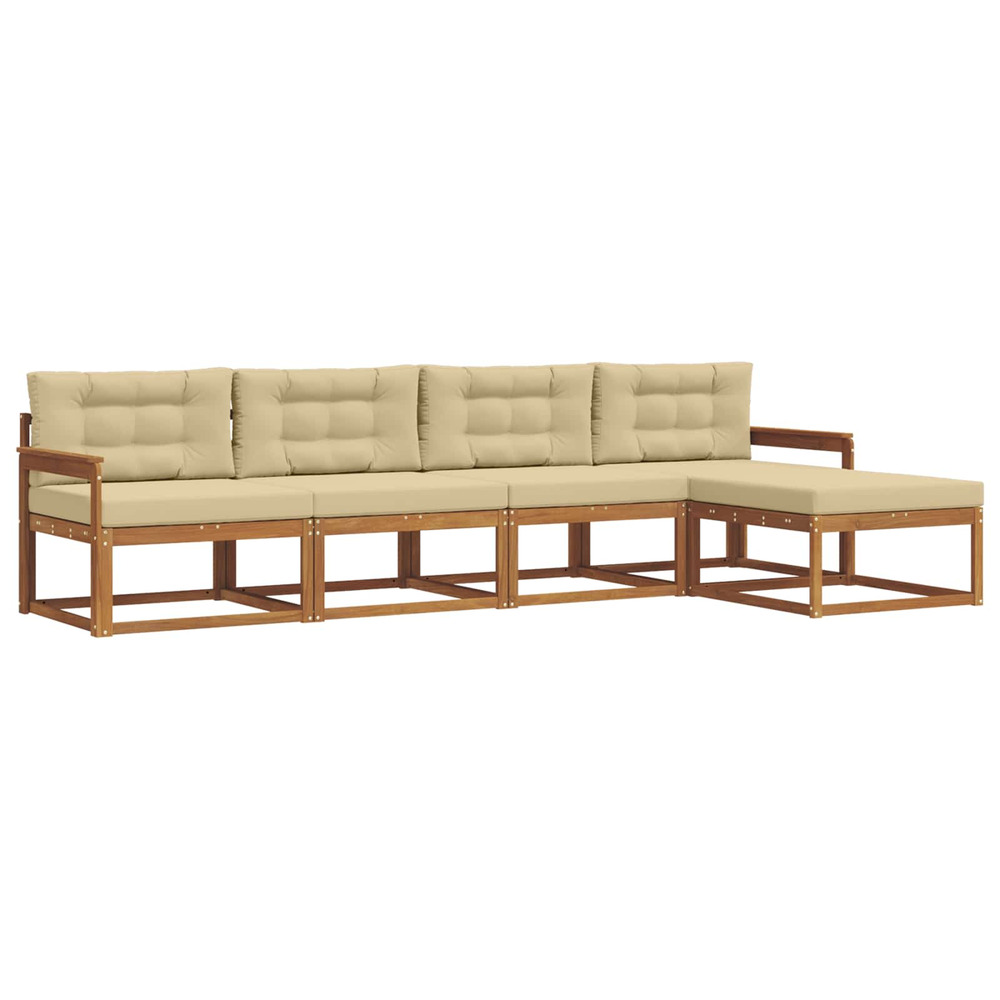 Ensemble de canapés d'extérieur 5 pcs naturel et beige