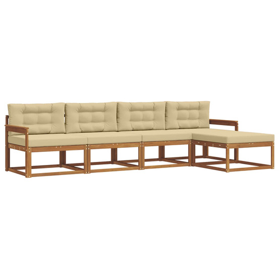 Ensemble de canapés d'extérieur 5 pcs naturel et beige