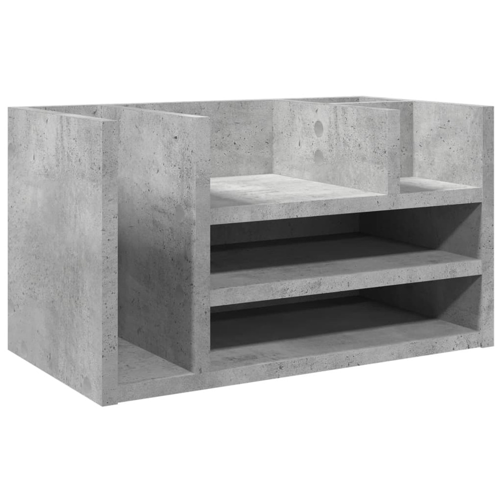 Organisateur de bureau gris béton 44,5x24x25 cm bois ingénierie