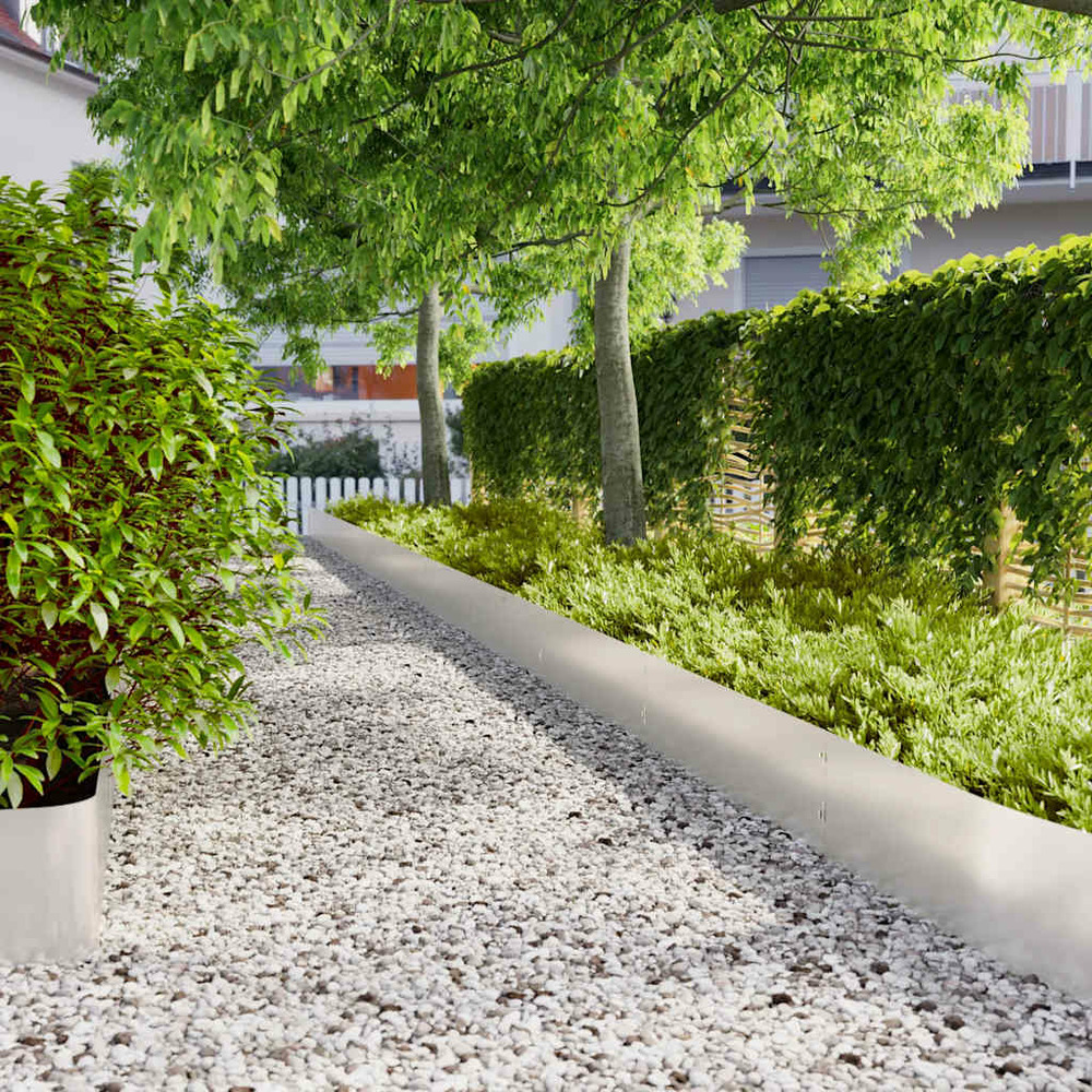 Bordures de pelouse 10 pcs 25x103 cm acier inoxydable