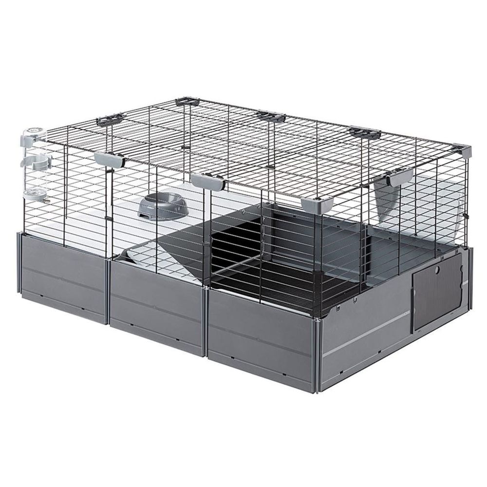 Cage à lapins multipla 107,5x72x50 cm noir