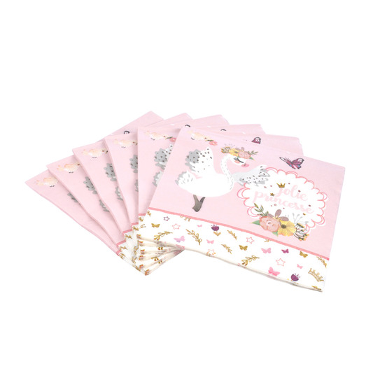 Lot de 20 serviettes papier jolie cygnes