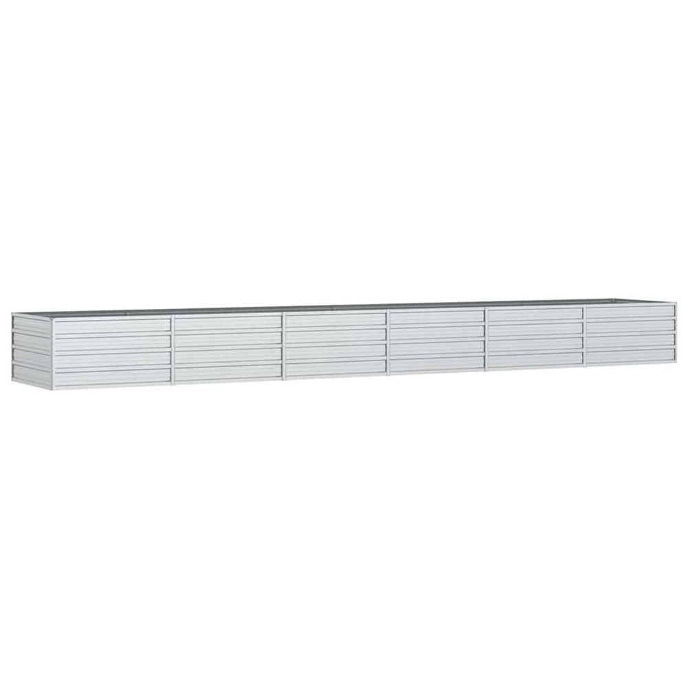 Lit surélevé de jardin 480x80x45 cm acier galvanisé argenté