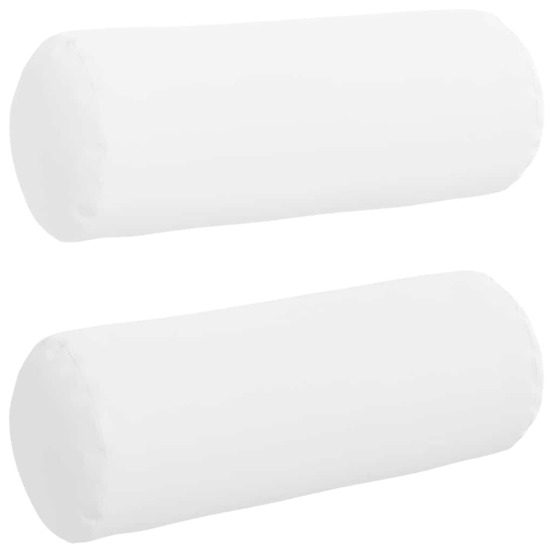 Coussins d'accent 2 pcs blanc ø 25 x 70 cm tissu