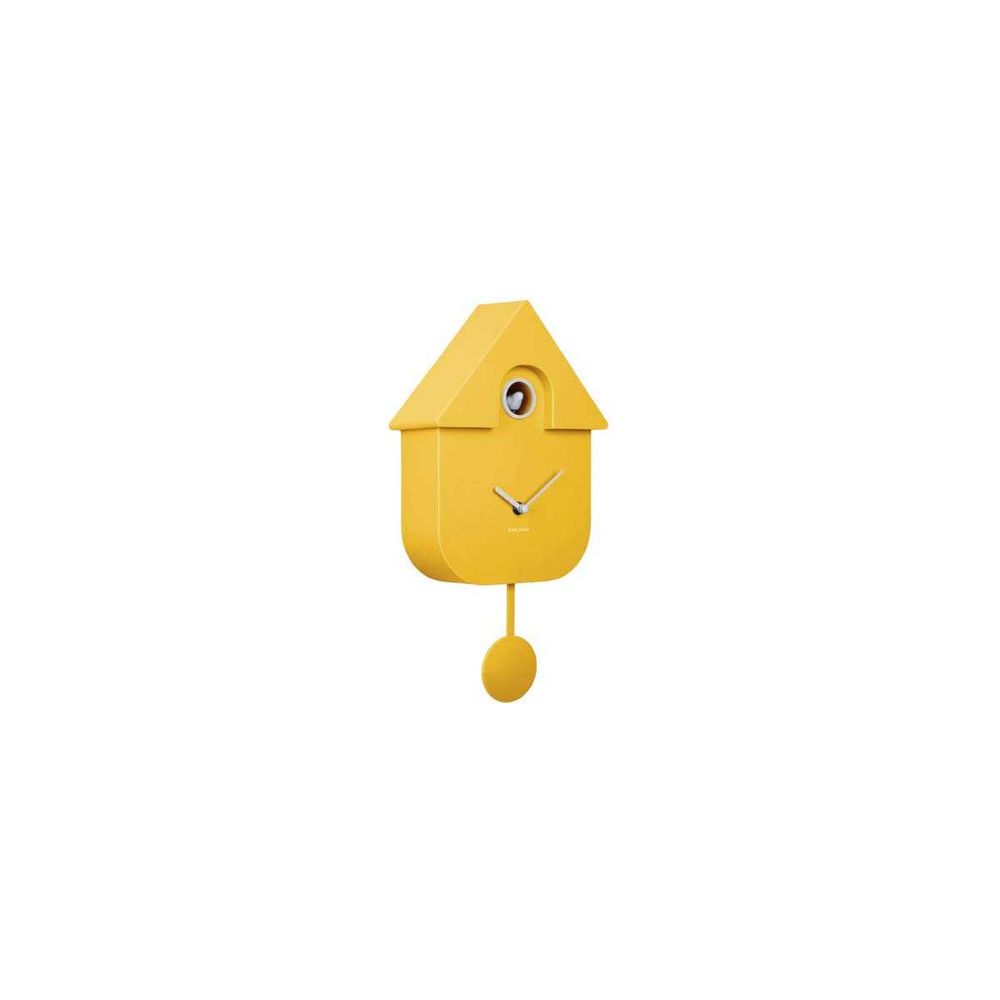 Horloge Murale Moderne Cuckoo ABS Jaune Ocre - Design Contemporain Pour Déco Intérieure