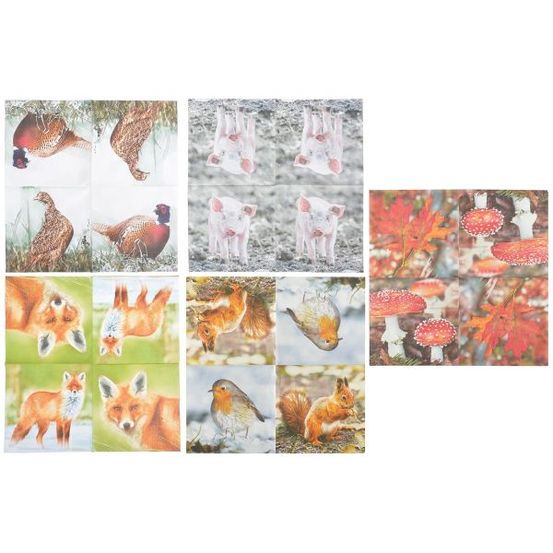 Serviette en papier de soie avec motifs modèles assortis (lot de 100)