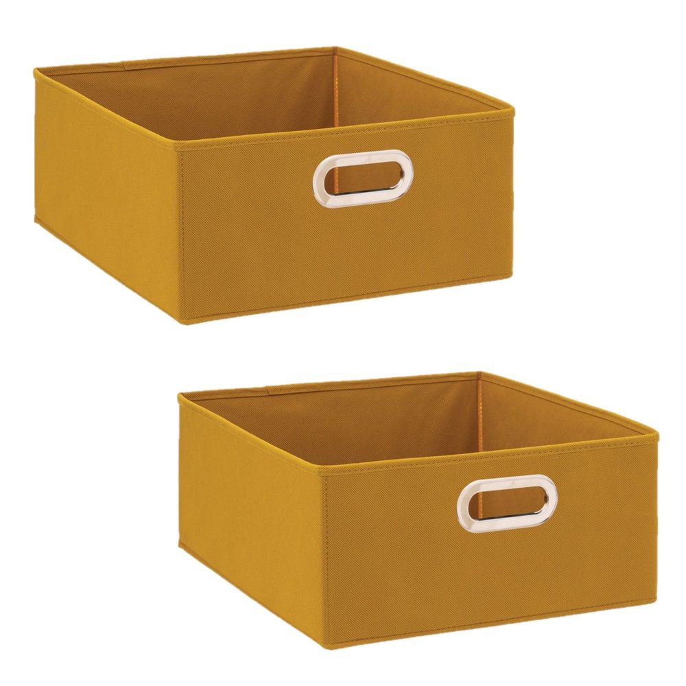 Lot de 2 boîtes de rangement carrées en tissu mix' n modul