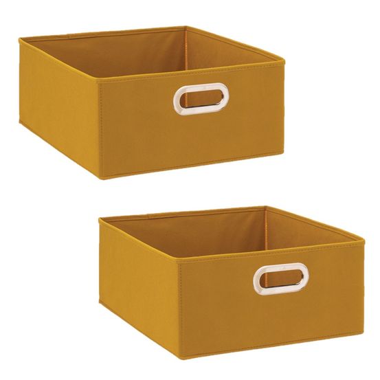Lot de 2 boîtes de rangement carrées en tissu mix' n modul