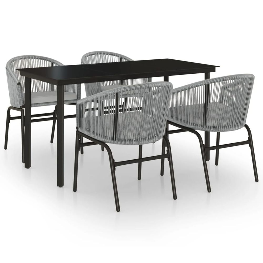 Ensemble à manger de jardin 5 pcs gris