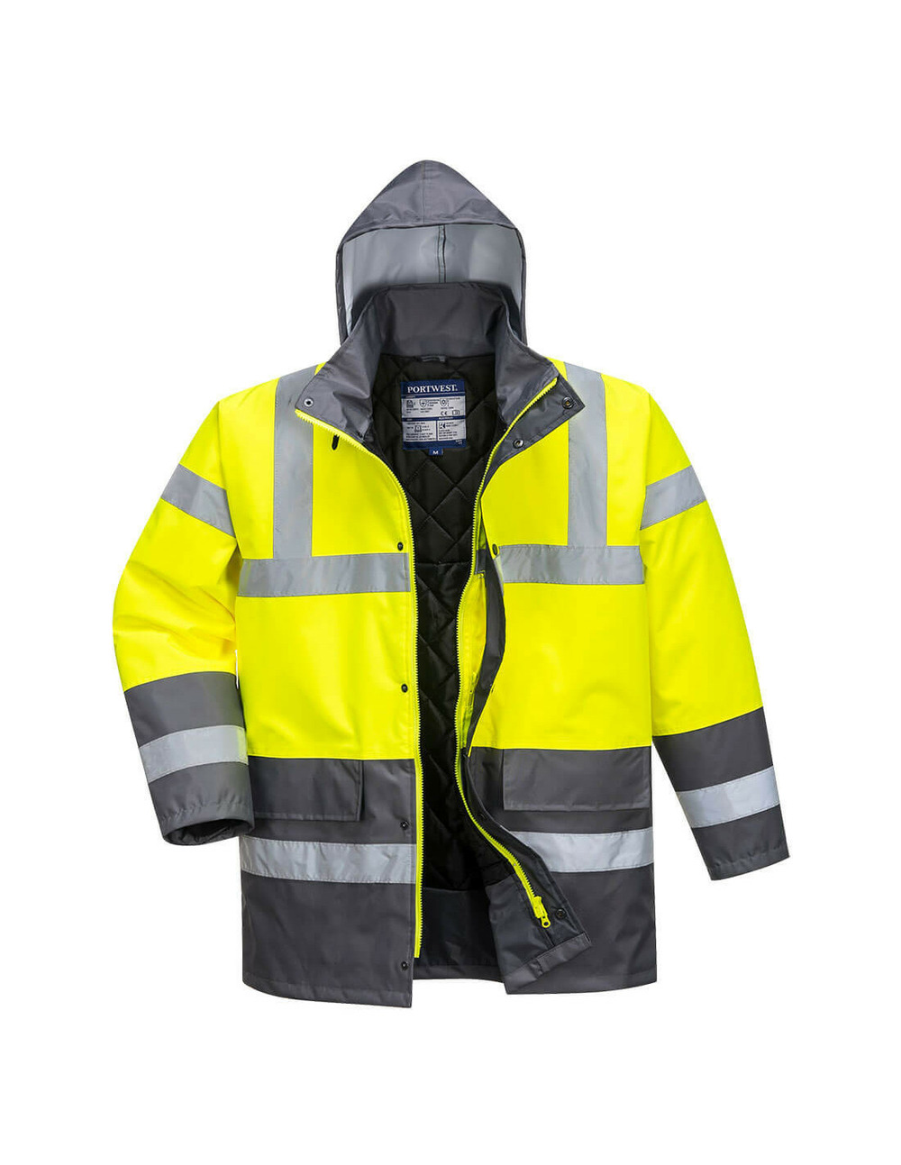 Parka bicolore traffic couleur : jaune/gris taille m - portwest