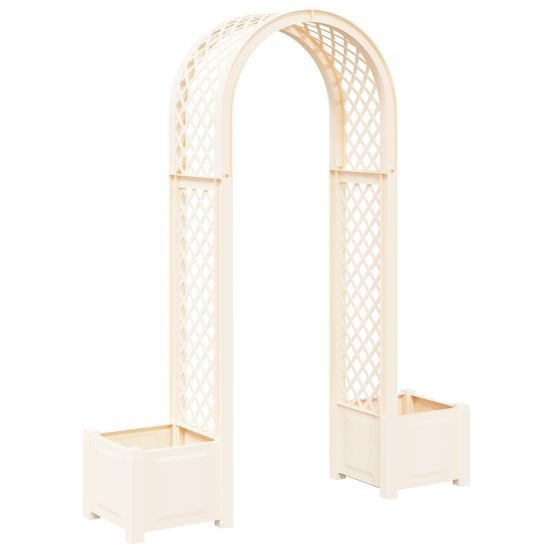 Arc à roses avec jardinière d'extérieur blanc 168,5 x 43 x 207 cm pp