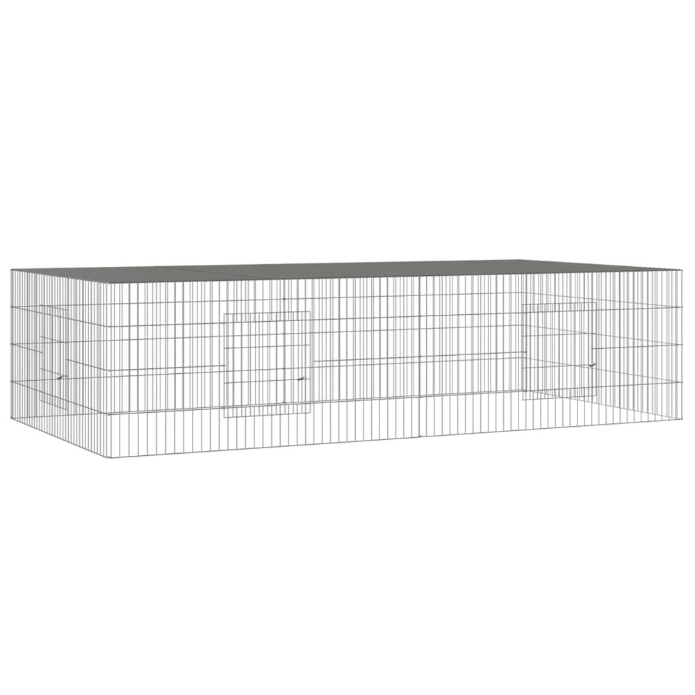 Cage à lapin 2 panneaux 220x110x55 cm fer galvanisé