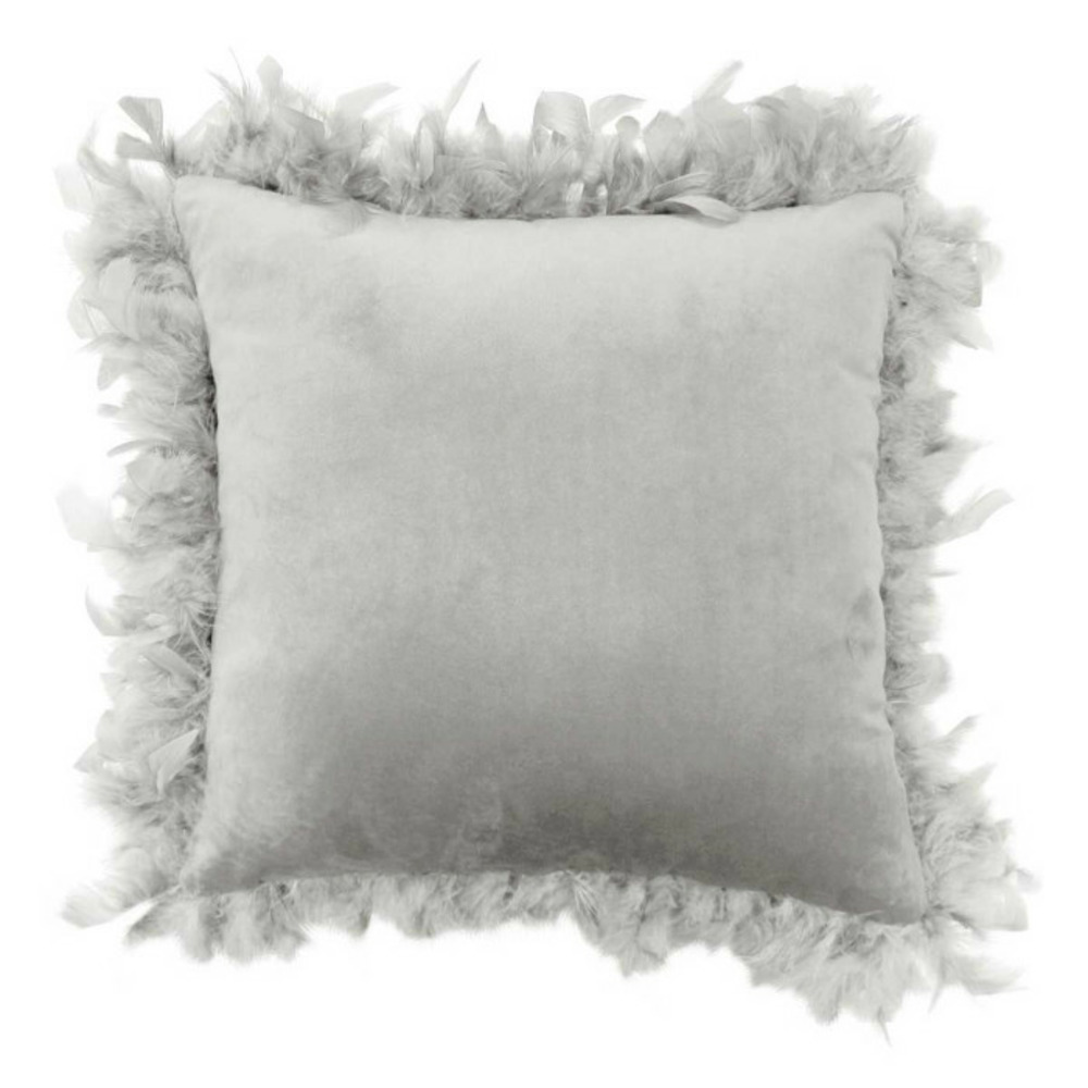 Coussin déco plumes 
