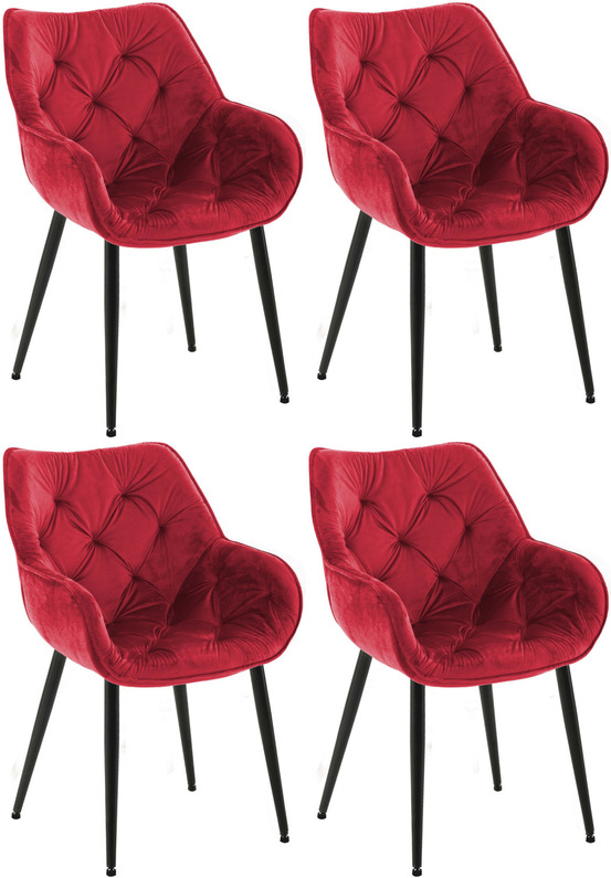 Lot de 4 chaises tanna velours