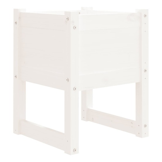 Jardinière blanc 40x40x52,5 cm bois massif de pin