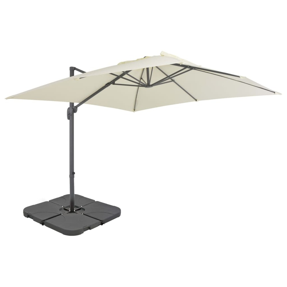 Parasol de jardin avec base portable sable